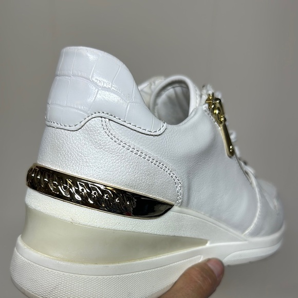 Aldo White and Gold Sneakers with Padded Ankle Collar - Picture 7 of 14